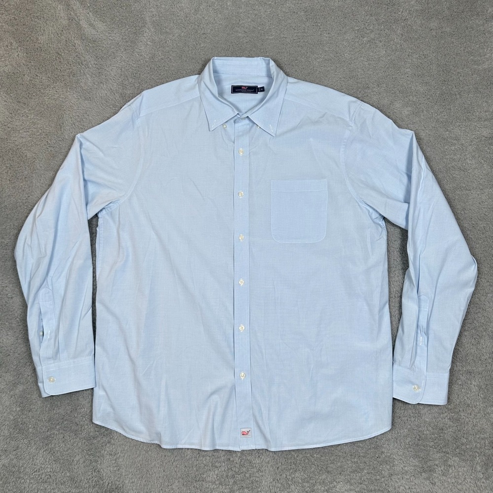 Vineyard Vines by Shep and Ian Whale Shirt • Men's XL Blue Button Up Oxford EUC - Picture 2 of 13